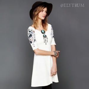 Free People Embroidered Garden Sleeve Casual Dress